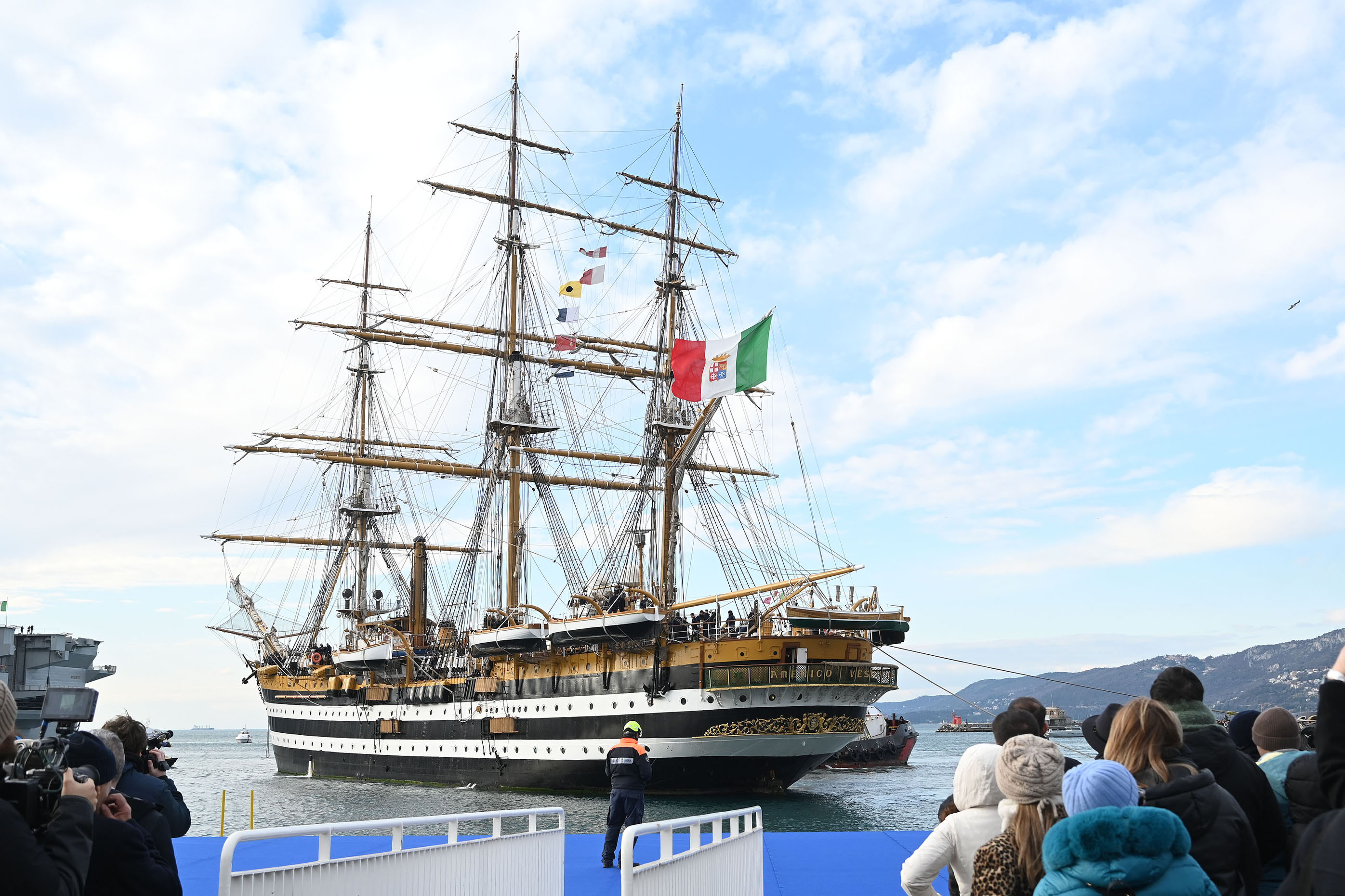 VESPUCCI. BORDIN, RITORNO NAVE SCUOLA A TS: MOMENTO DI GRANDE ORGOGLIO